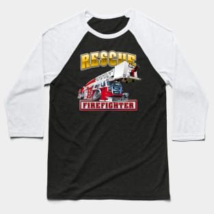 Cartoon Fire Truck Baseball T-Shirt